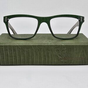 Morgenthal Frederics WW465 Bacchus Wood Green Eyeglasses Frame w/ Case Germany